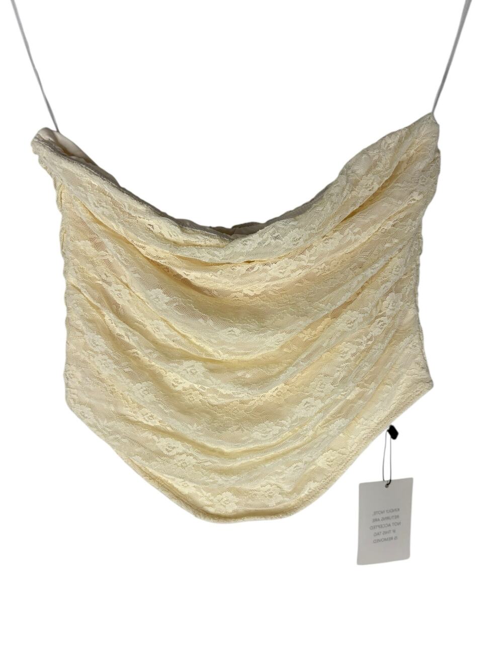 More To Come Floral Lace Strapless Crop Top Coquette Vintage Y2K Fairy SM Party